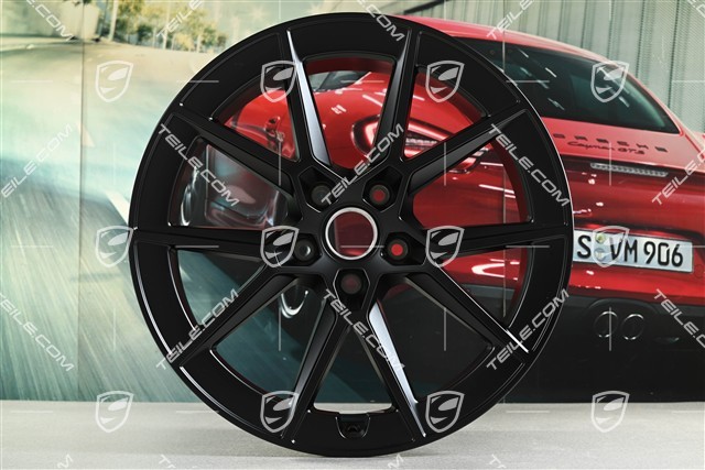 20+21-inch Carrera S wheel rim set, 8,5J x20 ET50 + 11,5J x 21 ET79, black satin matt