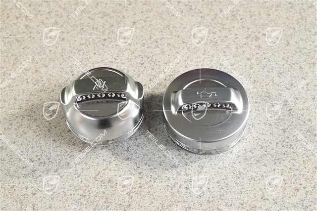 Oil filler cap and Filler cap for coolant tank, Aluminium look