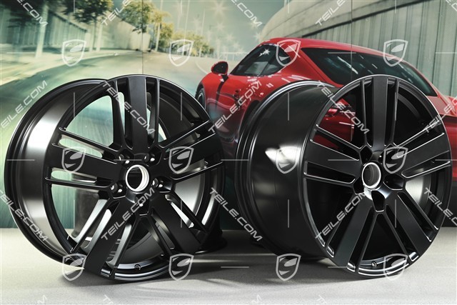 20-inch wheel rim set Panamera Design 2, 9,5J x 20 ET71 + 11,5J x 20 ET68, black satin matt