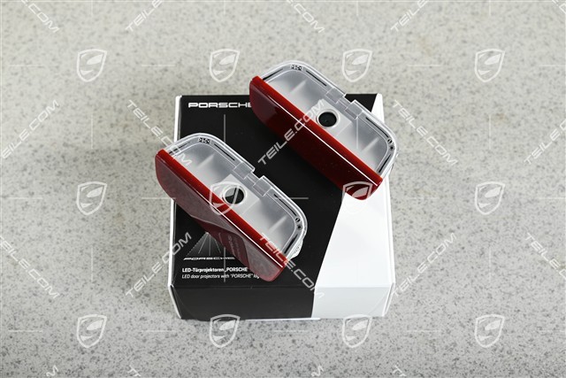 Projektor LED, Napis "Porsche", Zestaw