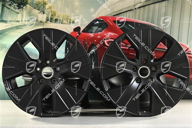 20" Felgensatz Turbo Aero, 9J x 20 ET54 + 11J x 20 ET60, in Schwarz Seidenmatt