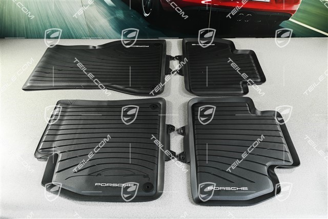 Dywaniki gumowe, komplet 4-częściowy, czarny