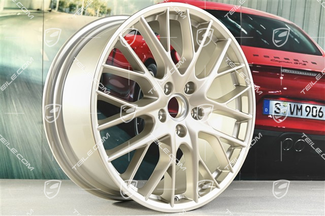 21" Felge Panamera Sport Design, 9,5J x 21 ET71, weiß gold metallic seidenglanz