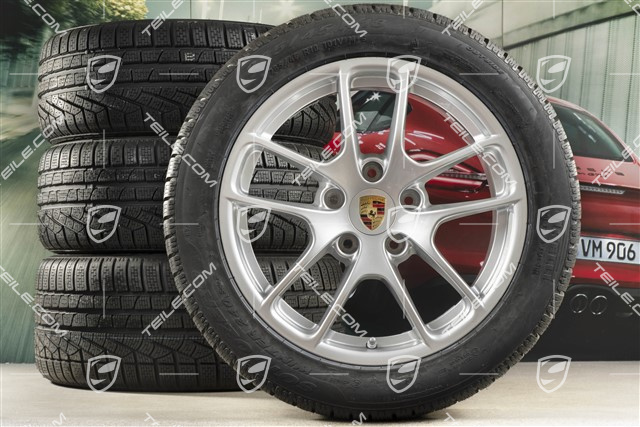 18" Cayman winter wheels set, rims 8J x 18 ET57 + 9,5J x 18 ET49, Pirelli Sottozero II winter tires 235/45 R18 + 265/45 R18