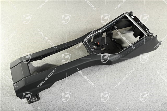 Konsola środkowa czarna skóra