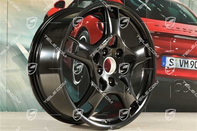 19" Felge Carrera S, BBS, 8J x 19 ET57, schwarz hochglanz