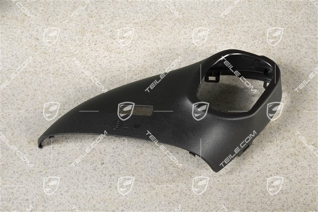 Spiegelgehäuse / Spiegel, Blende unten mit Loch für licht , Schwarzmatt, R