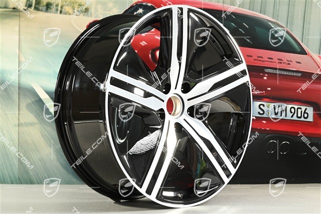 22" felgi Macan Exclusive Design, komplet, 9J x 22 ET29 + 11J x 22 ET47, czarny wysoki połysk