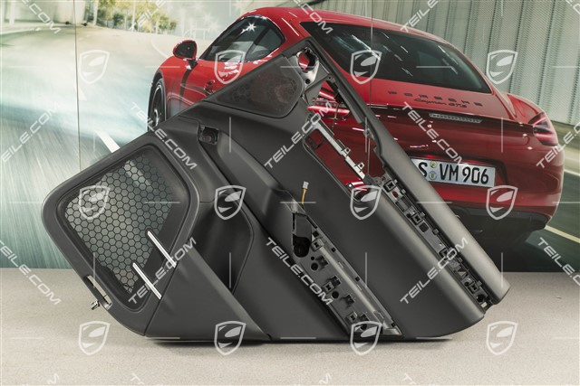 Türverkleidung, hinten, Ohne Sonnenschutzrollo, Glattleder, Schwarz, Klangpaket Basis, R