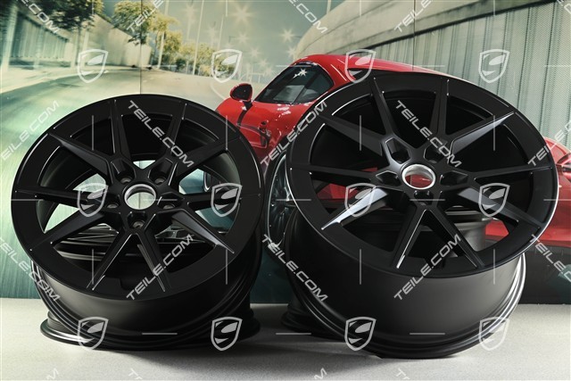 20+21-inch Carrera S wheel rim set, 8,5J x20 ET50 + 11,5J x 21 ET79, black satin matt