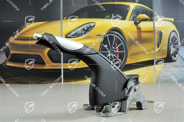 Lewarek hamulca ręcznego, aluminium / skóra, z napisem PORSCHE, granatowy metropole blue