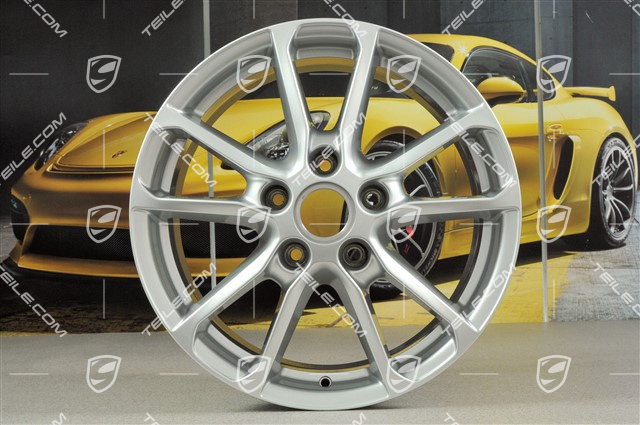 18'' Komplet felg Cayenne facelift 2014->, 8J x 18 ET 53, brylantowa srebrna