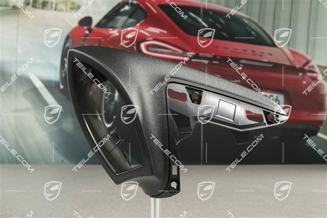 Spiegelgehäuse / Spiegel, Blende unten, Schwarzmatt, L