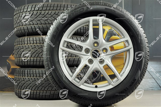 19" Cayenne Turbo Winterräder Satz, 4x Felgen 8,5 J x 19 ET 59 + 4x Dunlop Winterreifen 265/50 R 19 110V XL M+S, mit RDK-Sensoren