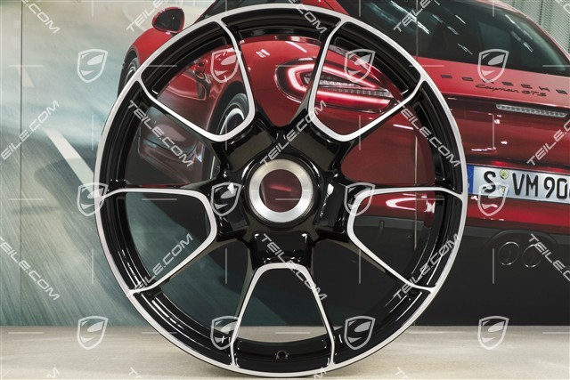 20-inch + 21-inch Turbo S Exclusive Design wheel rim set, 9,5J x 20 ET44 + 12J x 21 ET70, black high gloss