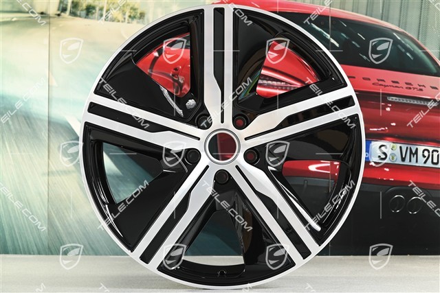 22" felgi Macan Exclusive Design, komplet, 9J x 22 ET29 + 11J x 22 ET47, czarny wysoki połysk