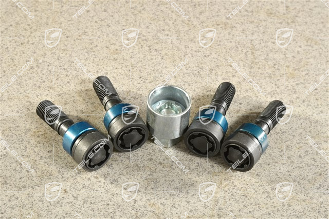 Diebstahlsicherung Radschrauben Satz, inkl. Adapter, 54mm schwarz, für Fahrzeuge mit Distanzscheiben