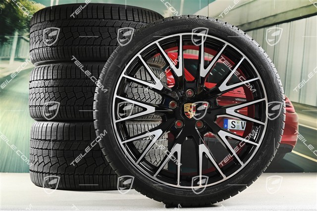 21-inch Panamera Exclusive Design Winter wheel set, wheel rims 9,5J x 21 ET71 + 10,5J x 21 ET71 + Continental Winter Contact TS860 S winter tyres 275/35 R21 + 315/30 R21, black high gloss
