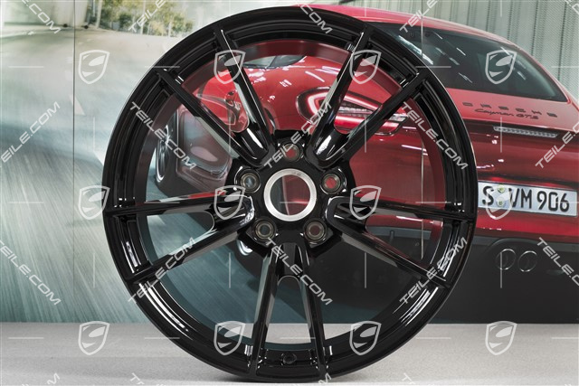 19+20" wheel rim set Carrera, rims: front 8,5J x 19 ET52 + rear 11J x 20 ET66, black high gloss