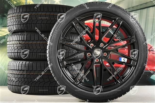 22-inch RS Spyder Design winter wheel set, rims 9J x 22 ET29 + 11J x 22 ET47 + Continental winter tyres 255/40 R22 + 295/35 R22, black satin matt