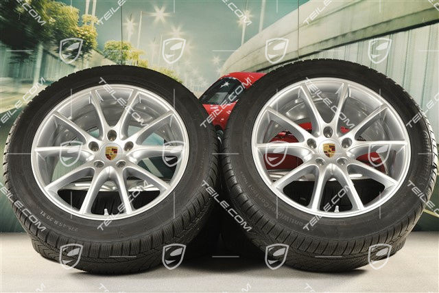 20-inch Cayenne COUPE Design winter wheel set, rims 9J x 20 ET50 + 10,5J x 20 ET55 +  Continental winter tyres 275/45 R20 + 305/40 R20, with TPMS