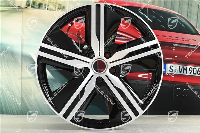 22" felgi Macan Exclusive Design, komplet, 9J x 22 ET29 + 11J x 22 ET47, czarny wysoki połysk