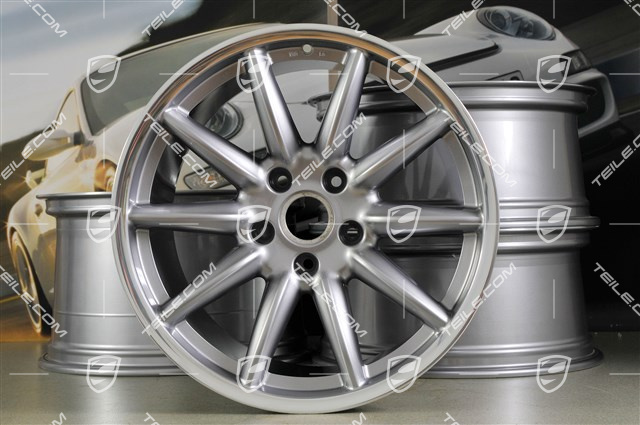 19" Komplet felg Carrera Sport, 8,5J x 19 ET55 + 11,5J x 19 ET50, GT Silver.