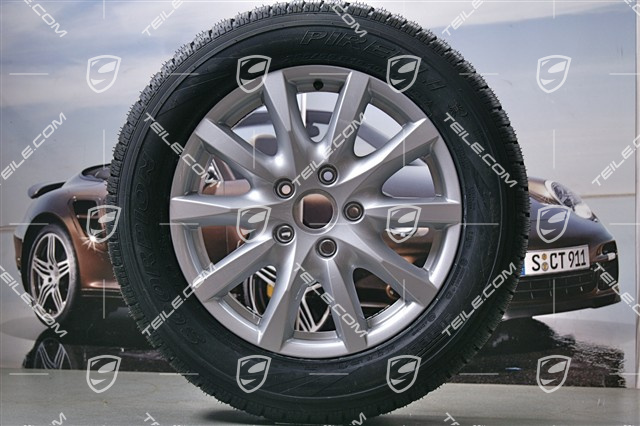 18" Cayenne Winterräder Satz, 4x Felgen 8 J x 18 ET 53 + 4x Reifen Pirelli 255/55 R 18 109V XL M+S, ohne RDK