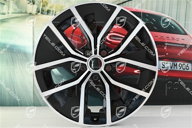 21-inch wheel rim Aero Design 11J x 21 ET59, black high gloss + glossy Surface