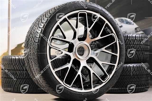 20" Turbo S Zentralverschluss Winterräder Satz für Turbo S, Felgen 8,5J x 20 ET51 + 11J x 20 ET59 + NEUE Michelin Pilot Alpin PA4 Winterreifen 245/35 R20+295/30 R20, RDK-Sensoren