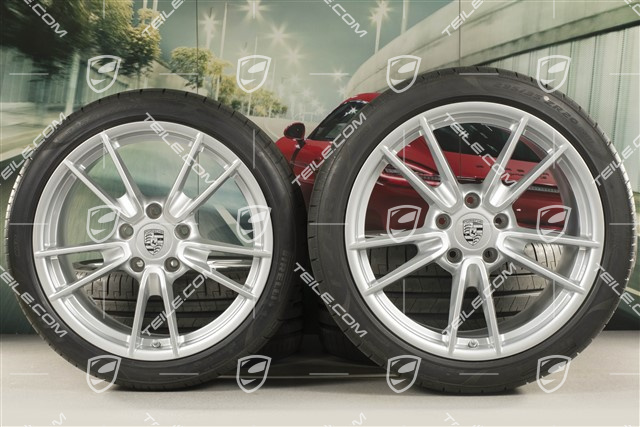 19-/20-inch Carrera summer wheel set, wheel rims 8,5J x 19 ET52 + 11,5J x 20 ET67 + Pirelli summer tyres 235/40 R19 + 295/35 R20, with TPM