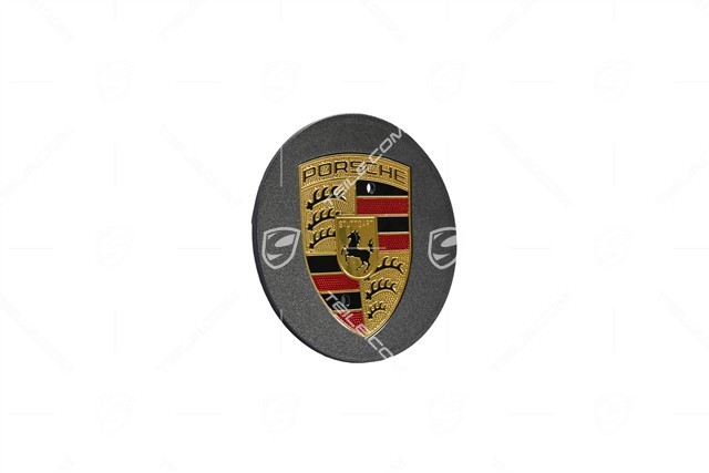 Hub cap set, concave, crest coloured, titanium