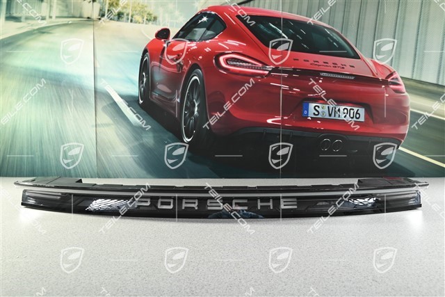 Light strip / Rear light covering / centre with "PORSCHE" logo in Glacier Iceblue