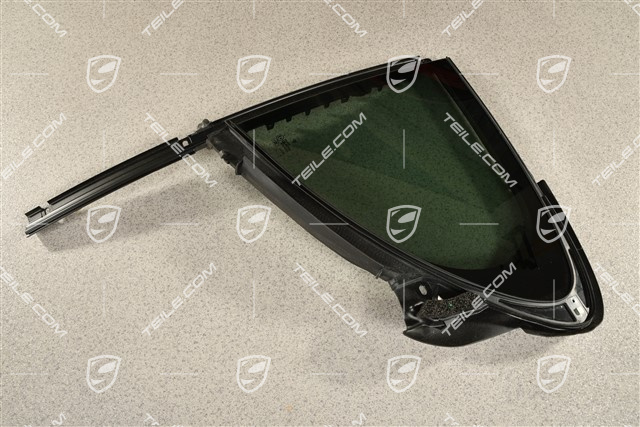 Rear door side window glass, including roll up blind adapter, Privacy glazing, L