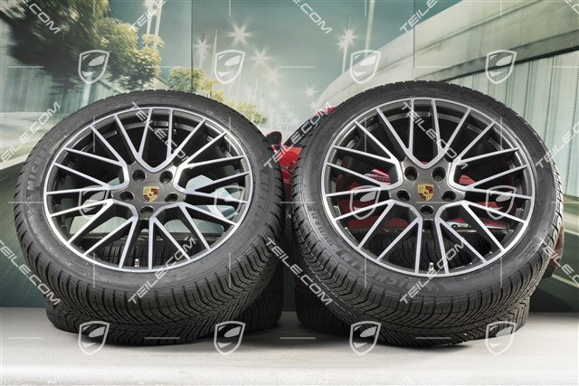 21" Winterräder Cayenne COUPÉ RS Spyder, komplett, Felgen 9,5J x 21 ET46 + 11,0J x 21 ET49 + Winterreifen Michelin Pilot Alpin 5 275/40 R21 + 305/35 R21, mit RDK-Sensoren