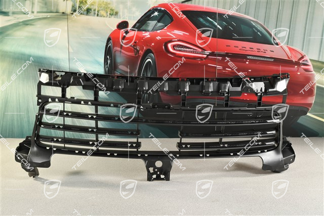 Front bumper Grille centre / middle with ACC, Black matte