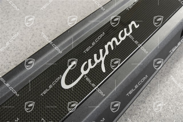 Einstiegleiste, Carbon, mit Schriftzug "Cayman", L