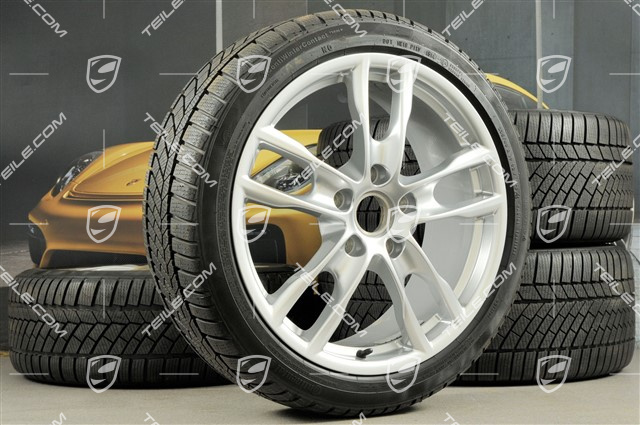 19" Winterräder Satz Boxster S, 8J x 19 ET57 + 9,5J x 19 ET45 + NEUE Continental WinterContact Winterreifen 235/40 R19 + 265/40 R19, ohne RDK-Sensoren