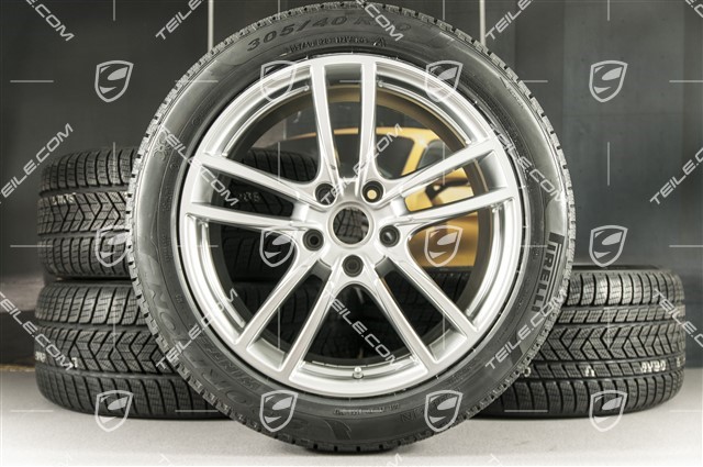 20" koła zimowe Cayenne Sport, komplet, felgi 9J x 20 ET50 + 10,5J x 20 ET64 + NOWE opony zimowe Pirelli 275/45 R20 + 305/40 R20, z czujnikami ciśnienia