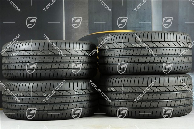 21" koła letnie Cayenne COUPE Exclusive Design, komplet, felgi 9,5J x 21 ET46 + 11,0J x 21 ET49 + opony letnie Pirelli 285/40 R21 + 315/35 R21, czarny wysoki połysk, z czujnikami ciśnienia