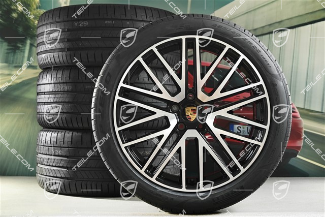 22" 911 Turbo Design Sommerräder Satz, Felgen 10J x 22 ET48 + 11,5J x 22 ET52 + NEUE Pirelli Sommerreifen 285/40 ZR22 + 315/35 ZR22