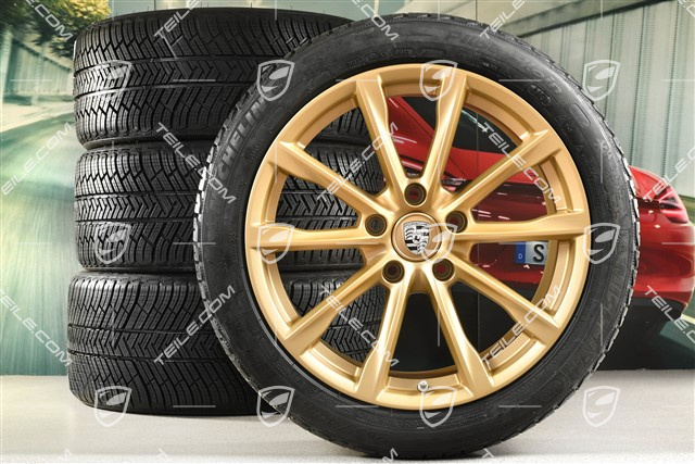 19" Boxster S Winterräder Satz, Felgen 8J x 19 ET57 + 10J x 19 ET45, Michelin Pilot Alpin 4 Winterreifen 235/40 R19 + 265/40 R19, aurum seidenmatt