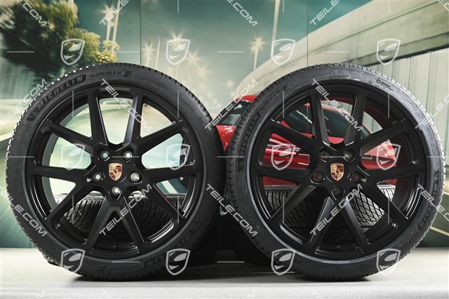 21-inch Panamera SportDesign Winter wheel set, wheel rims 9,5J x 21 ET71 + 10,5J x 21 ET71 + NEW Michelin Pilot Alpin 5 winter tyres 275/35 R21 + 315/30 R21, black satin matt