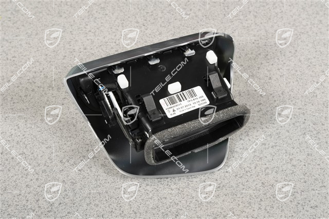 Luftduese / düse / Defrosterblende, Mittelkonsole, hinten, Schwarz-Matt/ Galvanosilber, L