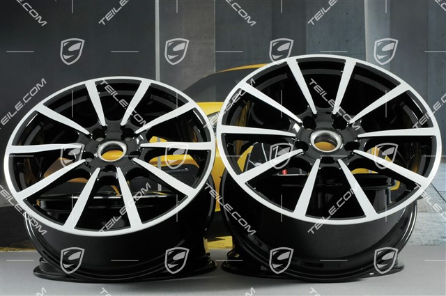 20" Felgensatz Carrera Classic, 8J x 20 ET57 + 10J x 20 ET45, in Schwarz Hochglanz
