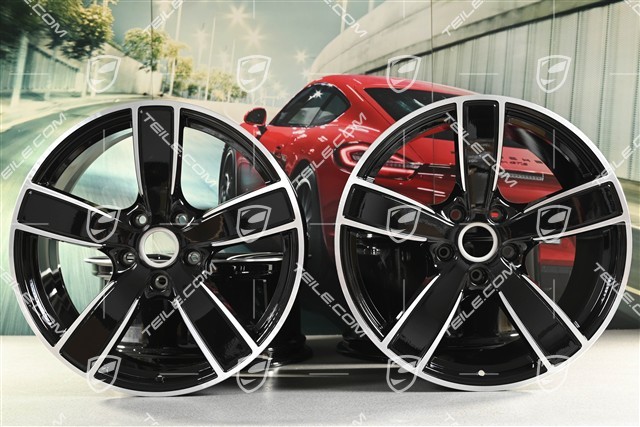 20-inch wheel rim set Carrera Sport, 8,5J x 20 ET49 + 11,5J x 20 ET56, black high gloss