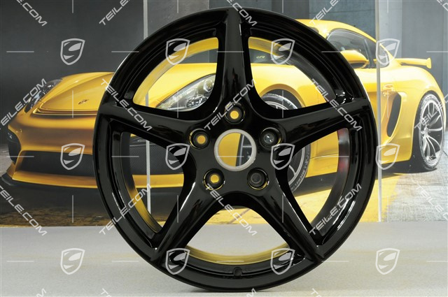 18" Komplet felg Carrera III, 8J x 18 ET57 + 10J x 18 ET58, C2 / C2S, czarny wysoki połysk