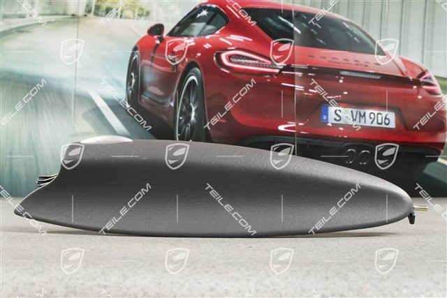 Klapka schowka w drzwi, Skóra, Dark grey, L