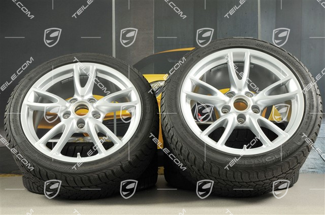 18" Winterräder Satz Carrera IV, Felgen 8J x 18 ET57 + 11J x 18 ET51, Reifen 235/40 R18 + 295/35 R18 Nokian WR, RDK-Sensoren