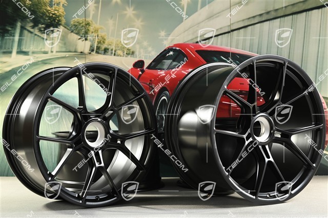 20"+21" GT3 Felgen Satz, 9,5J x 20 ET46 + 12J x 21 ET45, schwarz seidenmatt